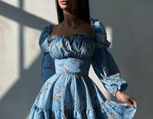 Квіткова сукня з воланами та шнуровкою по спинці Квіткова сукня з воланами та шнуровкою по спинці | PUSHKA SHOP