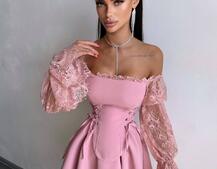 Сукня з корсетом декорована мереживом  Сукня з корсетом декорована мереживом  | PUSHKA SHOP