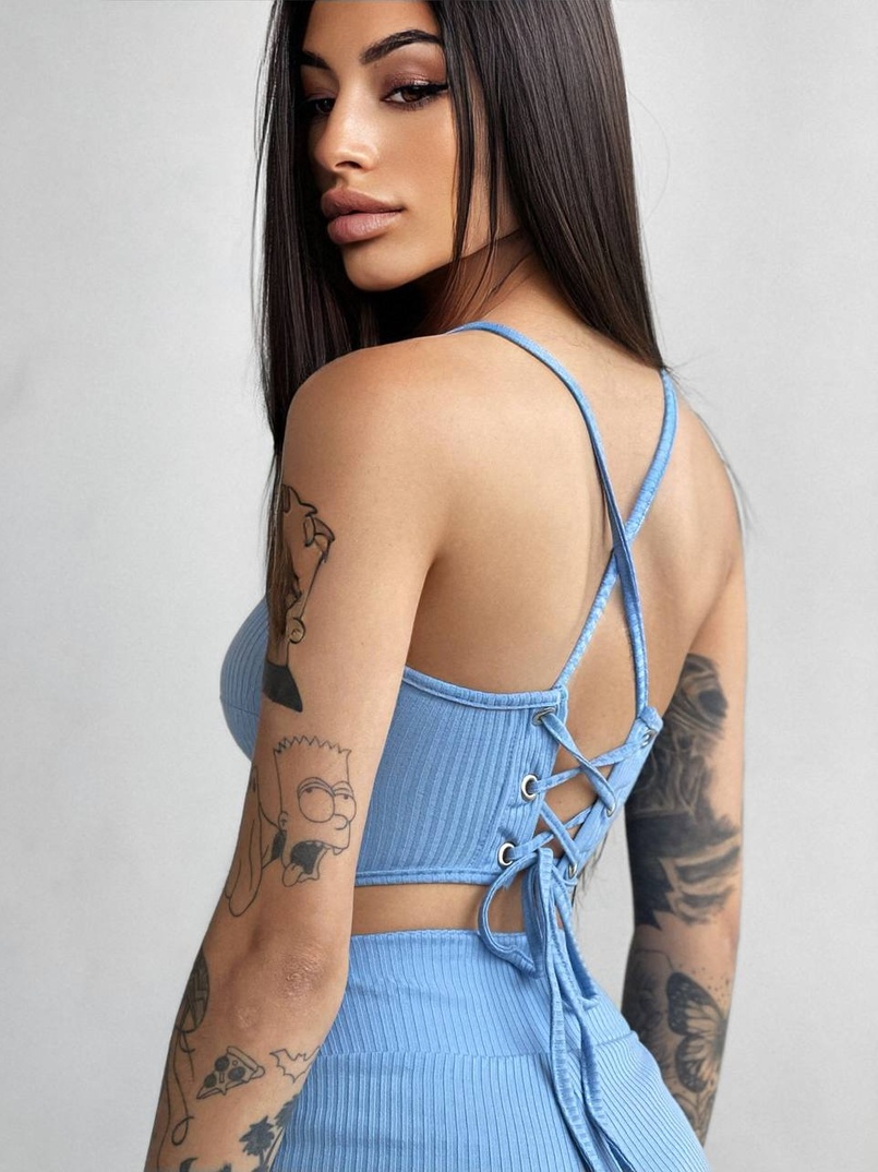 Трикотажный комплект: корсетный топ на косточках + леггинсы | PUSHKA SHOP