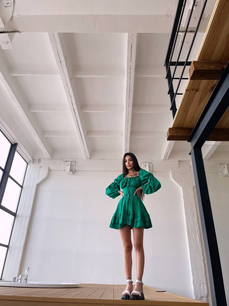 Сукня в горошок на ґудзиках з воланами  Сукня в горошок на ґудзиках з воланами  | PUSHKA SHOP