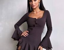 Сукня з з воланами на ґудзиках  Сукня з з воланами на ґудзиках  | PUSHKA SHOP