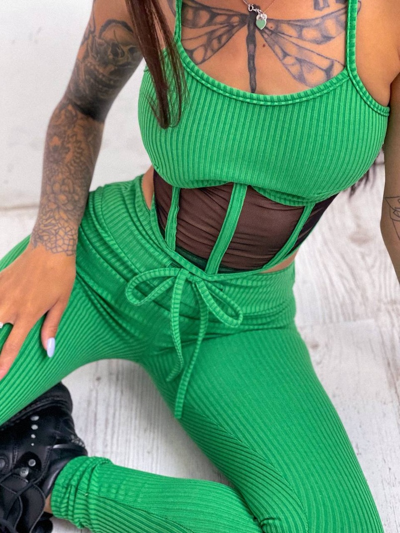 Трикотажный комплект: корсетный топ на косточках + леггинсы Трикотажный комплект: корсетный топ на косточках + леггинсы | PUSHKA SHOP