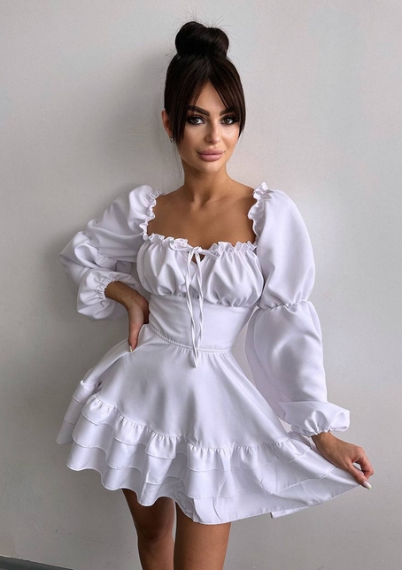 Сукня з воланами та шнурівкою  по спинці | PUSHKA SHOP