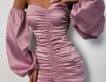 Атласна сукня з драпіруванням Атласна сукня з драпіруванням | PUSHKA SHOP