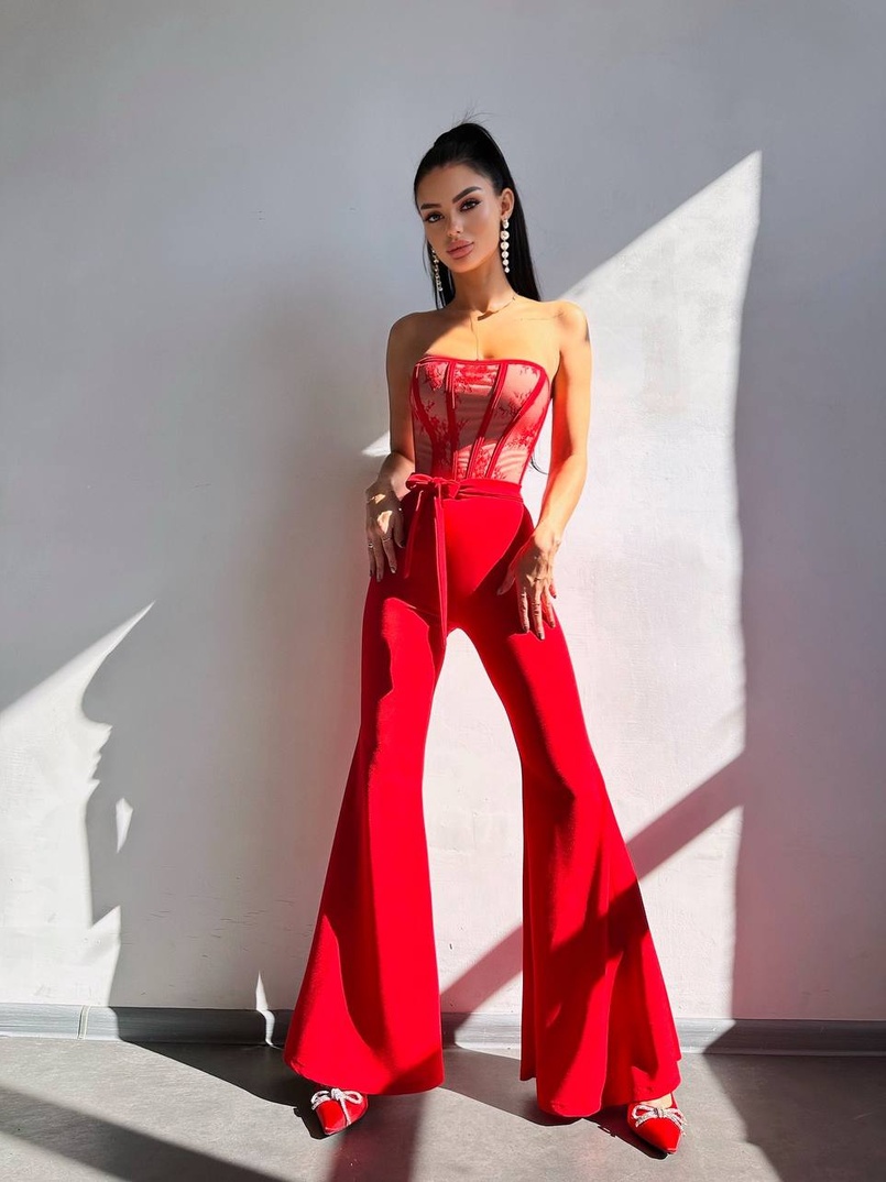 Комплект: піджак + комбінезон кльош  Комплект: піджак + комбінезон кльош  | PUSHKA SHOP