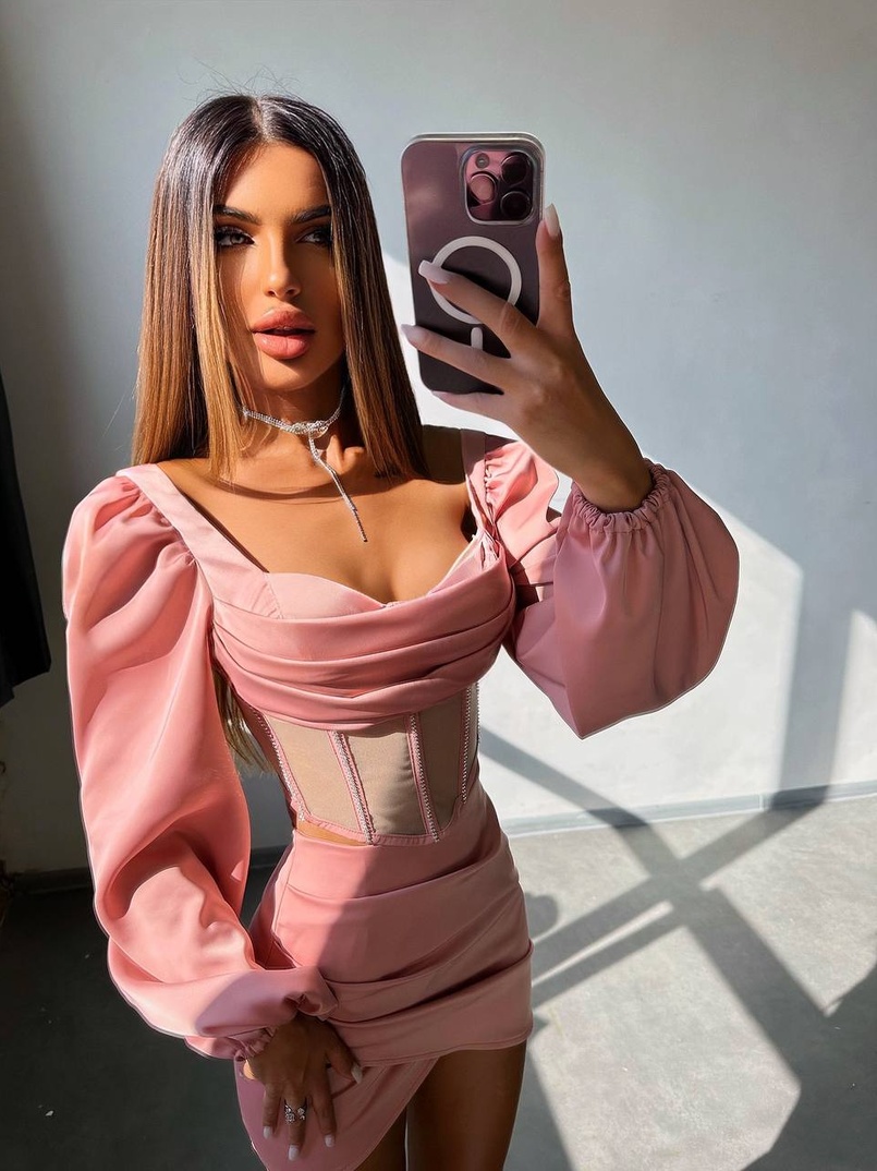 Комплект: корсет, декорований стразами   + спідниця міні з драпіруванням  Комплект: корсет, декорований стразами   + спідниця міні з драпіруванням  | PUSHKA SHOP