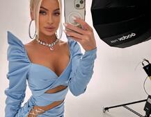 Сукня міні з драпіруванням, декорована стразами  Сукня міні з драпіруванням, декорована стразами  | PUSHKA SHOP