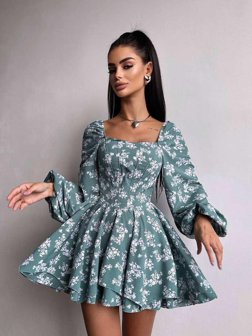 Корсетна сукня з подвійною спідницею  | PUSHKA SHOP