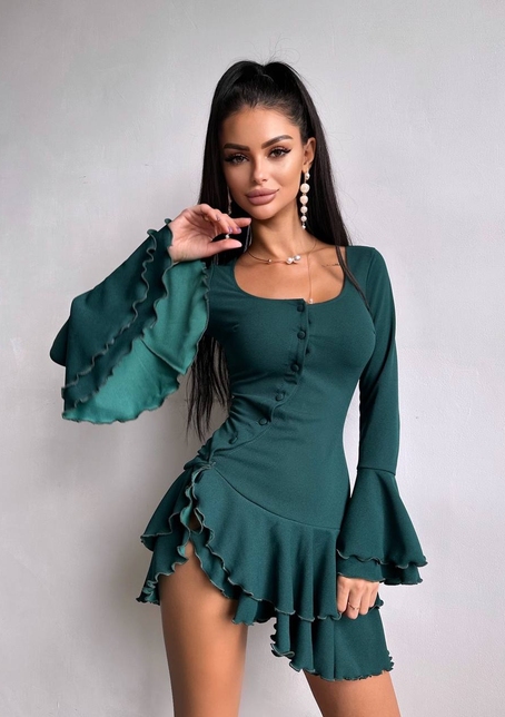 Сукня з з воланами на ґудзиках  Сукня з з воланами на ґудзиках  | PUSHKA SHOP