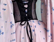 Шифонова сукня на підкладці з розкльошеними рукавами з асиметричною спідницею + корсет декорований стразами  Шифонова сукня на підкладці з розкльошеними рукавами з асиметричною спідницею + корсет декорований стразами  | PUSHKA SHOP