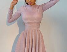 Блискуча сукня міні з відкритою спиною  | PUSHKA SHOP