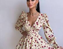 Сукня міні з пишною спідницею та драпіруванням на талії Сукня міні з пишною спідницею та драпіруванням на талії | PUSHKA SHOP