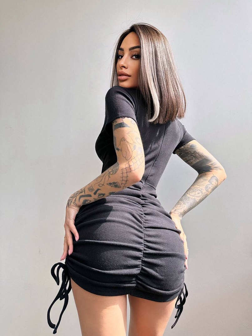 Сукня-міні  з елементами корсету  Довжину спідниці можна регулювати  | PUSHKA SHOP