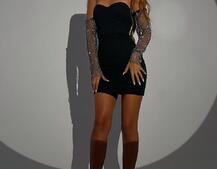 Трикотажна сукня міні з чашечками  | PUSHKA SHOP