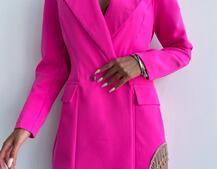 Приталена сукня-піджак, декорована бахромою зі страз Приталена сукня-піджак, декорована бахромою зі страз | PUSHKA SHOP