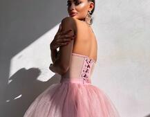 Комплект: корсет бюстьє декорований стразами + пишна спідниця максі  Ручна робота  | PUSHKA SHOP