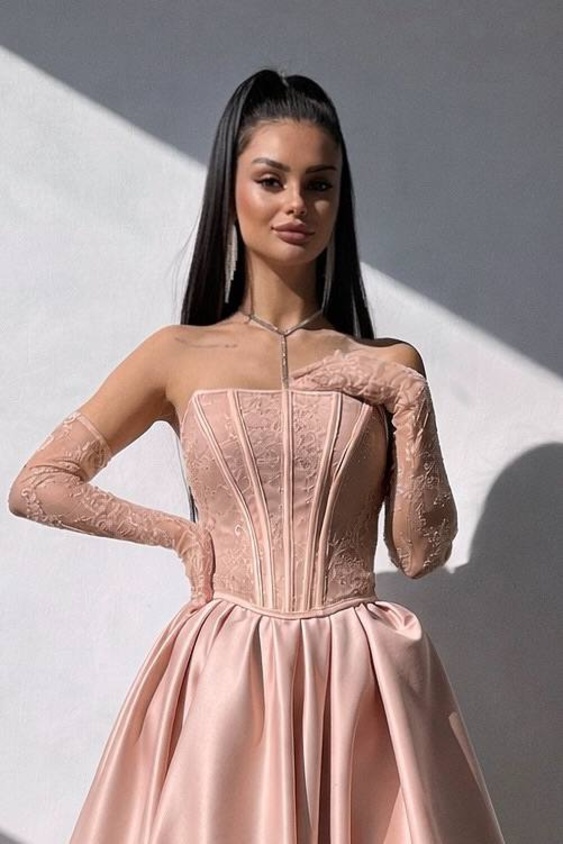 Комплект : мереживий корсет   + рукавички +спідниця балон міді  | PUSHKA SHOP