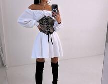 Приталена сорочка на плічках+  мереживний корсет Приталена сорочка на плічках+  мереживний корсет | PUSHKA SHOP