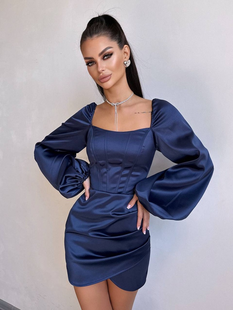 Атласний  комплект: корсет + спідниця з драпіруванням Атласний  комплект: корсет + спідниця з драпіруванням | PUSHKA SHOP