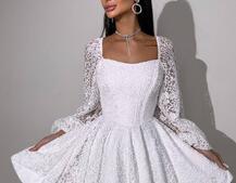 Мереживна сукня з корсетним верхом та пишною подвійною спідницею  Мереживна сукня з корсетним верхом та пишною подвійною спідницею  | PUSHKA SHOP