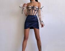 Атласний  комплект: корсет + спідниця  | PUSHKA SHOP