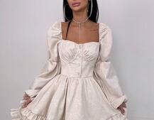 Корсетна сукня  з пишною подвійною спідницею та рюшами  Корсетна сукня  з пишною подвійною спідницею та рюшами  | PUSHKA SHOP