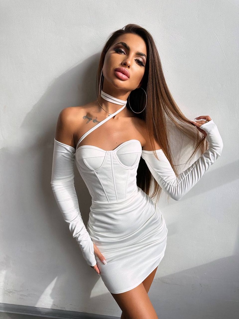 Корсетна сукня міні з філіжанками  | PUSHKA SHOP