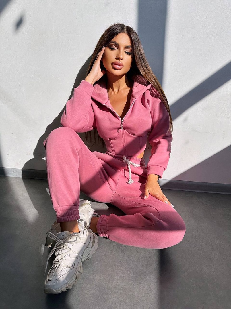 Комплект на флісі : худі з елементами корсету + штани  | PUSHKA SHOP