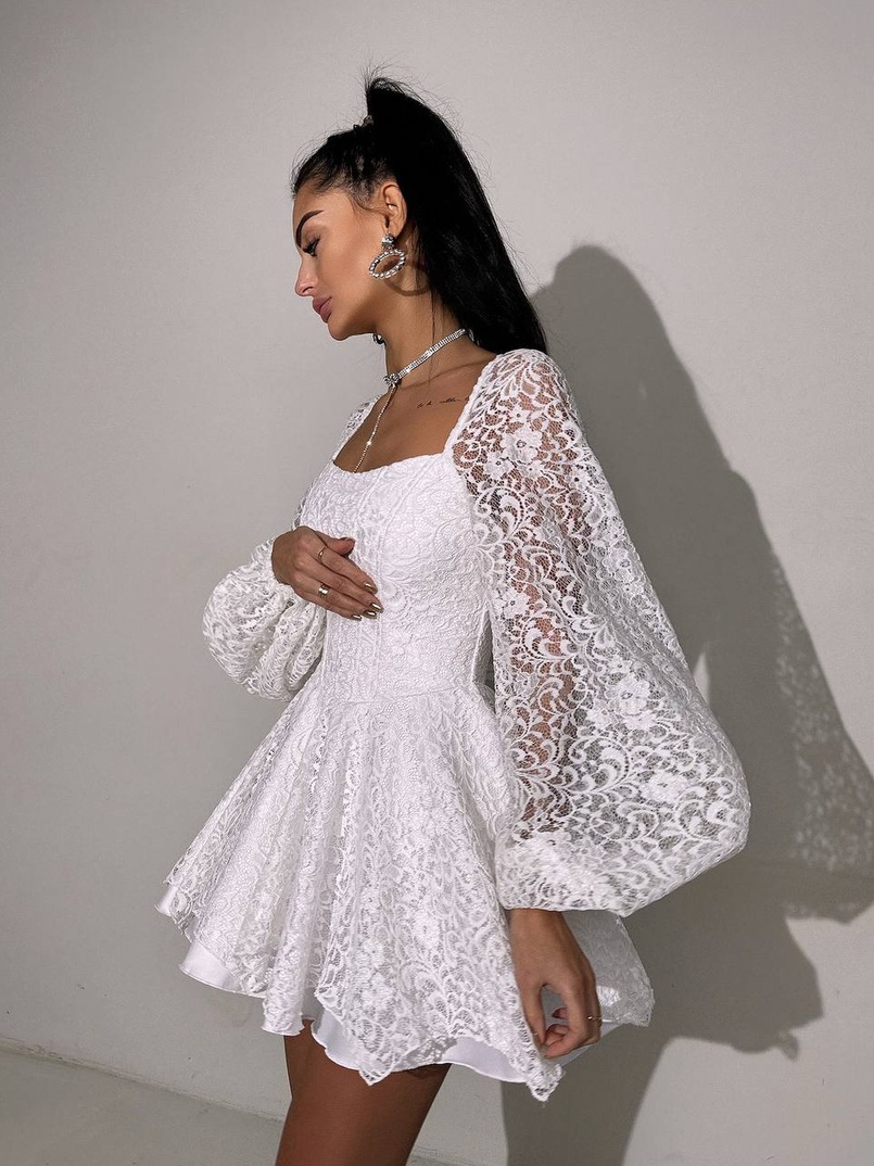 Мереживна сукня з корсетним верхом та пишною подвійною спідницею  Мереживна сукня з корсетним верхом та пишною подвійною спідницею  | PUSHKA SHOP
