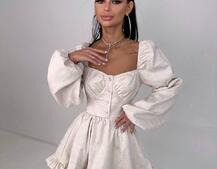 Корсетна сукня  з пишною подвійною спідницею та рюшами  Корсетна сукня  з пишною подвійною спідницею та рюшами  | PUSHKA SHOP