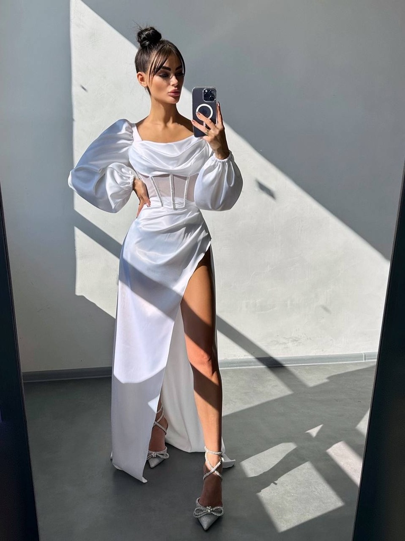 Комплект: корсет, декорований стразами   + спідниця максі з драпіруванням  Комплект: корсет, декорований стразами   + спідниця максі з драпіруванням  | PUSHKA SHOP