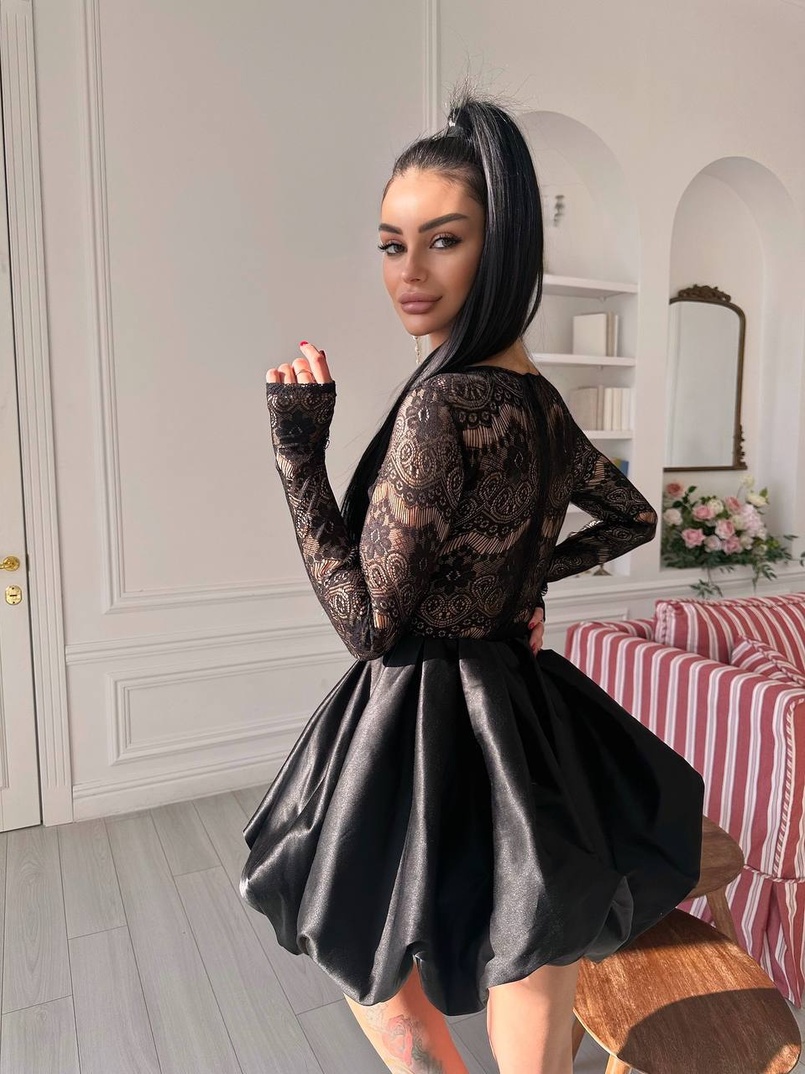 Комплект : мереживне боді + спідниця балон  | PUSHKA SHOP