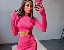 Комплект: топ + спідниця із зав‘язками на ніжку  Комплект: топ + спідниця із зав‘язками на ніжку  | PUSHKA SHOP