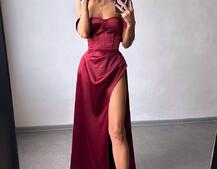 Атласний комплект: корсет бюстʼє + спідниця максі  | PUSHKA SHOP