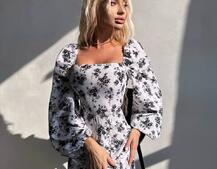 Улюблена сукня-міді зі шнурівкою на спинці та розрізом на ніжці Улюблена сукня-міді зі шнурівкою на спинці та розрізом на ніжці | PUSHKA SHOP