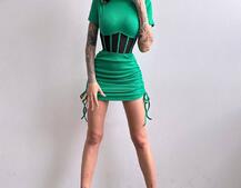 Сукня-міні  з елементами корсету  Довжину спідниці можна регулювати  | PUSHKA SHOP