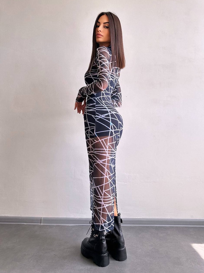 Сукня міді з принтом  Сукня міді з принтом  | PUSHKA SHOP