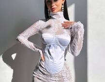 Комплект: мереживна сукня міні + корсет  Комплект: мереживна сукня міні + корсет  | PUSHKA SHOP