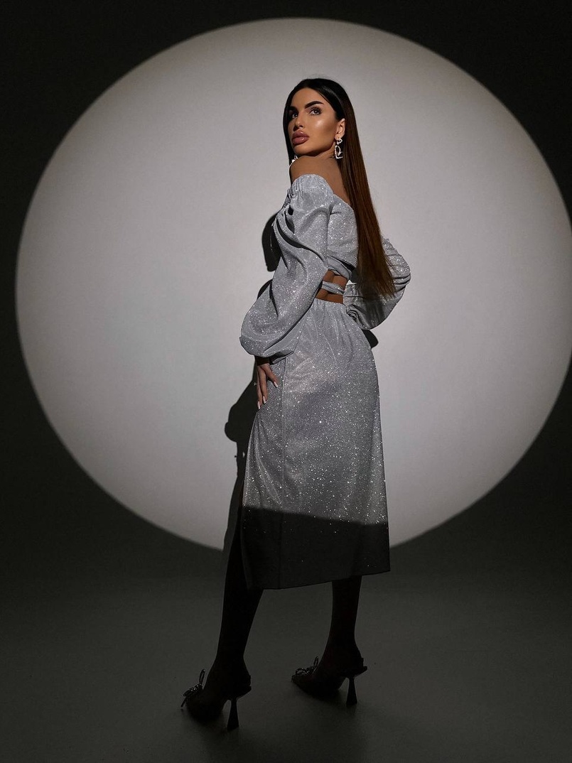 Сяючий комплект: топ  + спідниця  Сяючий комплект: топ  + спідниця  | PUSHKA SHOP