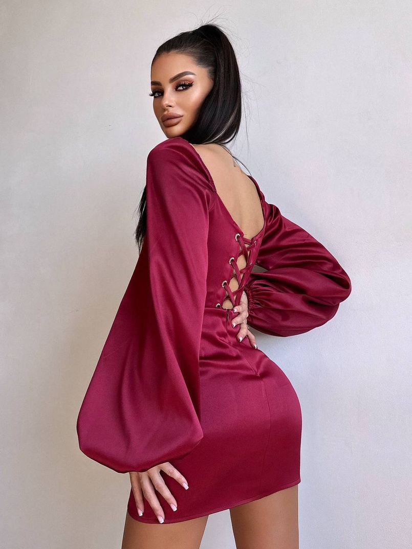 Атласний  комплект: корсет + спідниця з драпіруванням | PUSHKA SHOP