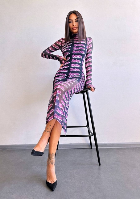 Сукня міді з принтом  | PUSHKA SHOP