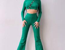 Комплект : штани кльош і топ на ґудзиках   Комплект : штани кльош і топ на ґудзиках   | PUSHKA SHOP