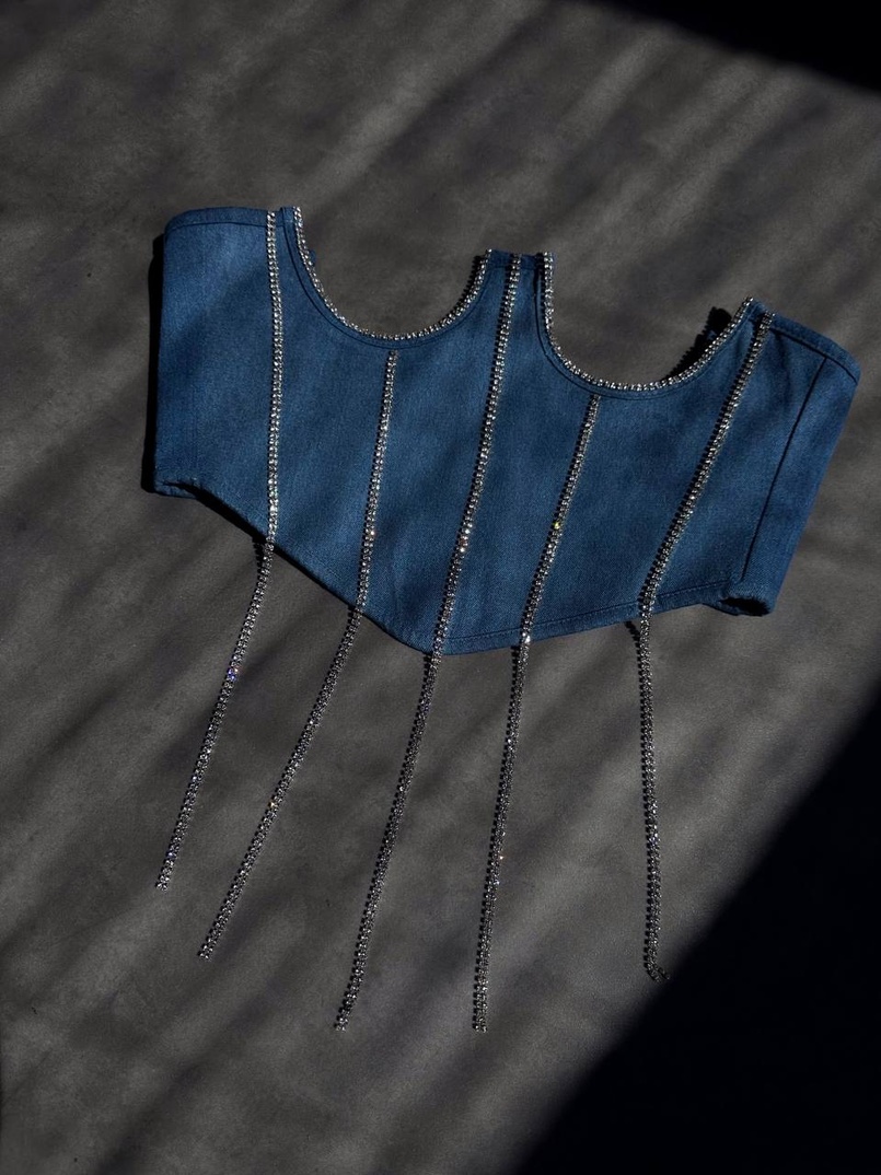 корсет декорований камінцями  Ручна робота корсет декорований камінцями  Ручна робота | PUSHKA SHOP