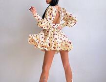 Сукня міні з пишною спідницею та драпіруванням на талії Сукня міні з пишною спідницею та драпіруванням на талії | PUSHKA SHOP