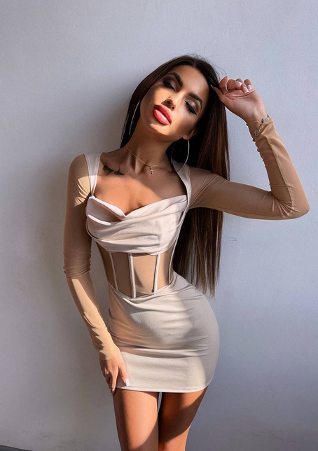 Сукня міні з філіжанками та елементами корсету  | PUSHKA SHOP