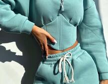 Комплект на флісі : худі з елементами корсету + штани  Комплект на флісі : худі з елементами корсету + штани  | PUSHKA SHOP