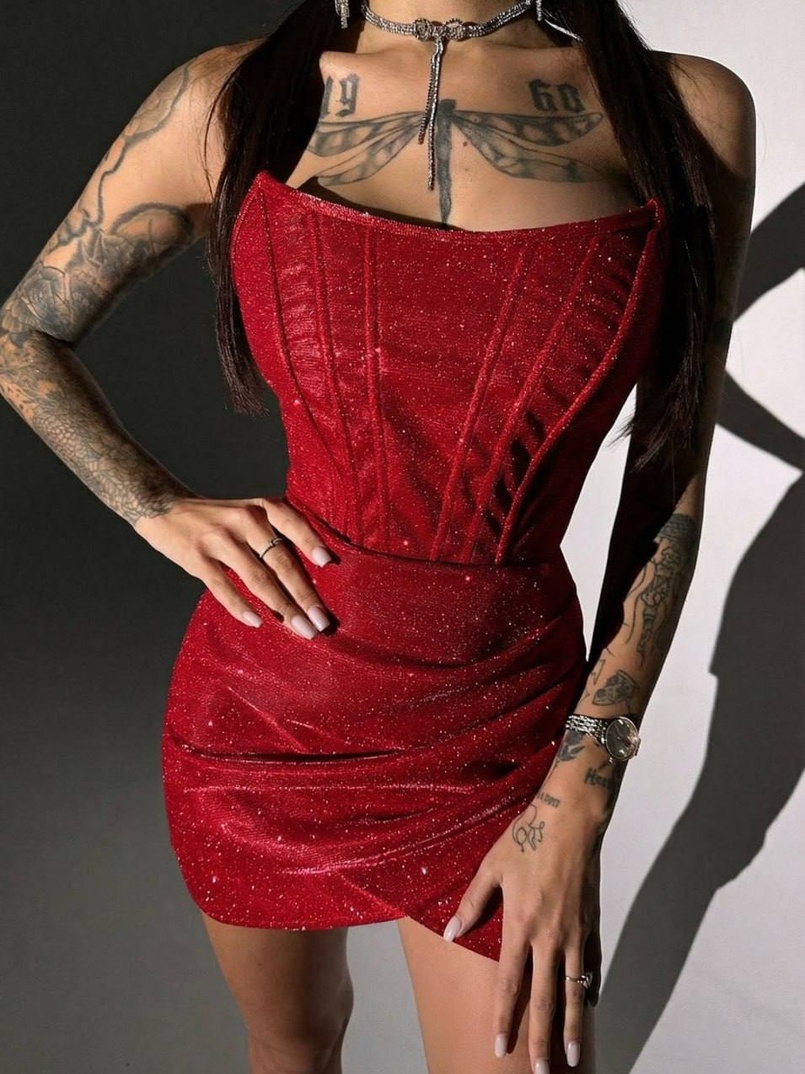 Сяюча корсетна  сукня міні  | PUSHKA SHOP