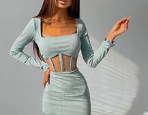 Приталенное платье с корсетной вставкой и  юбкой-карандашом Приталенное платье с корсетной вставкой и  юбкой-карандашом | PUSHKA SHOP