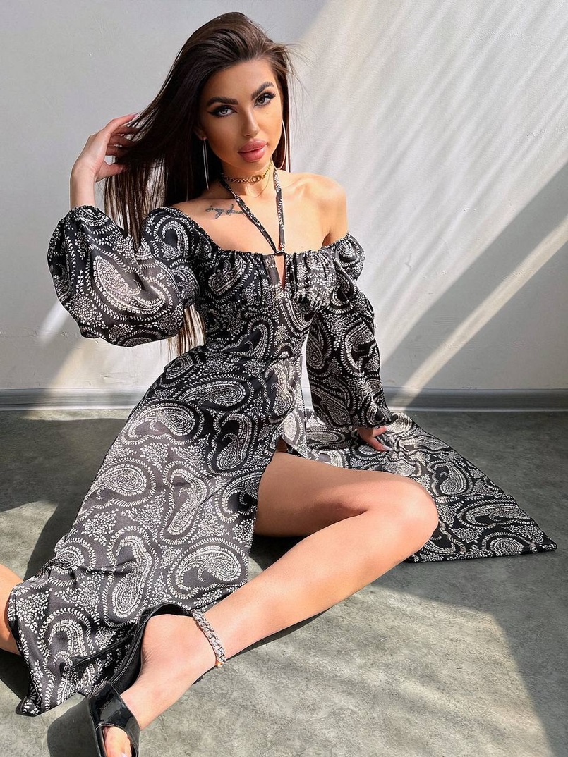 Сукня міді з квітковим принтом  Сукня міді з квітковим принтом  | PUSHKA SHOP