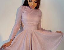 Блискуча сукня міні з відкритою спиною  | PUSHKA SHOP